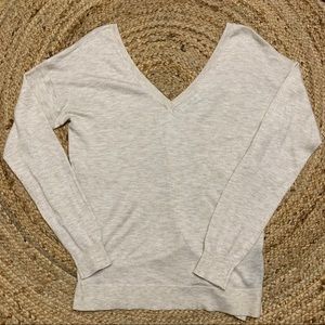 Zara Knit Double Deep V-Neck Sweater